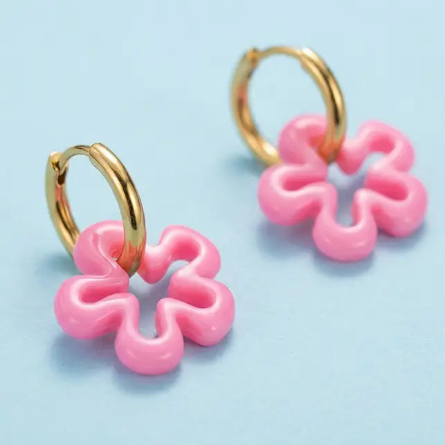 Mason Pink Flowers Earrings