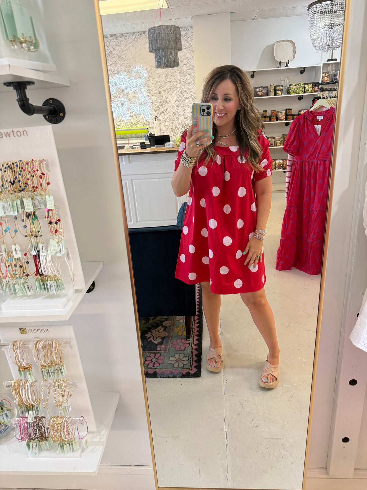 Peyton Red Polka Dot Dress