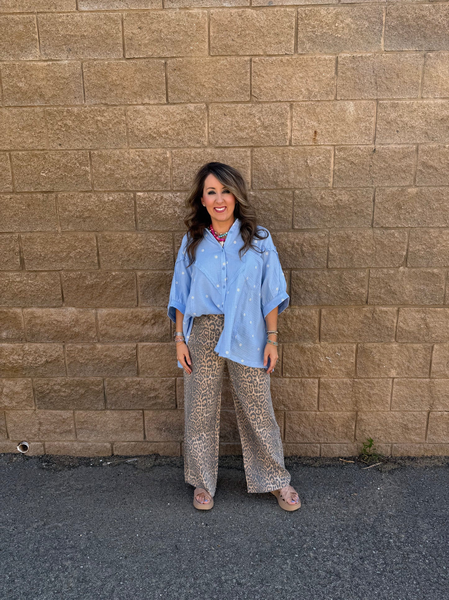 Calli Blue Dolman Top