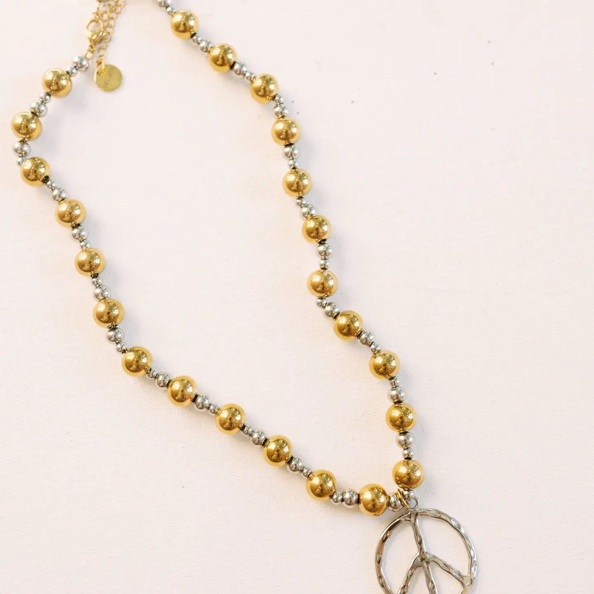 Keepin the Peace Necklace - Mixed Metal