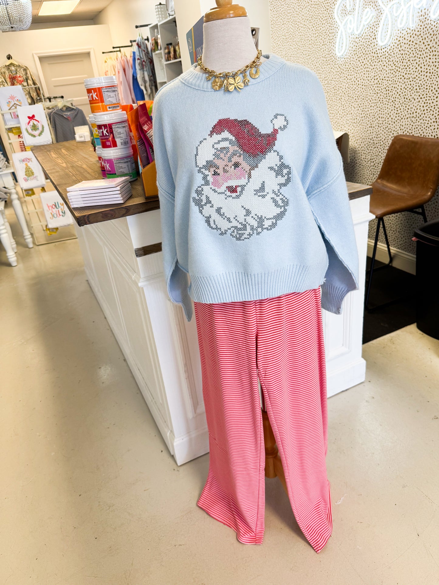 Santa Embroidered Sweater