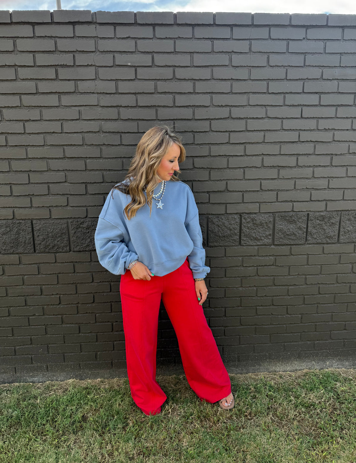 Lazy Day Drawstring Pants Red