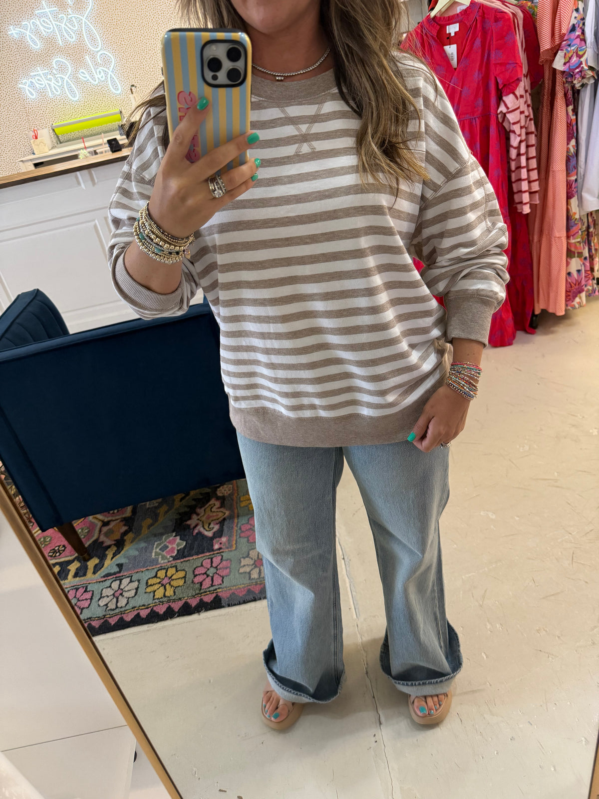 Z Supply The Everyday Striped Crew Heather Ash