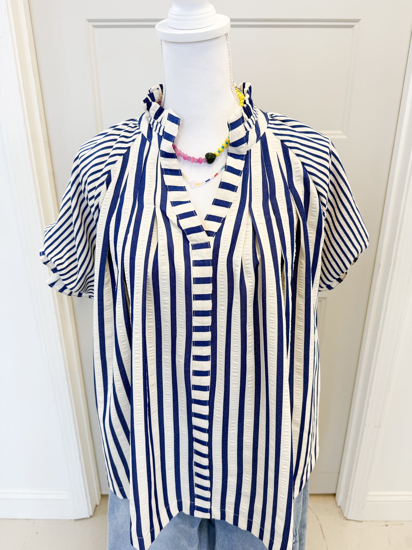 Piper Stripe Navy Top