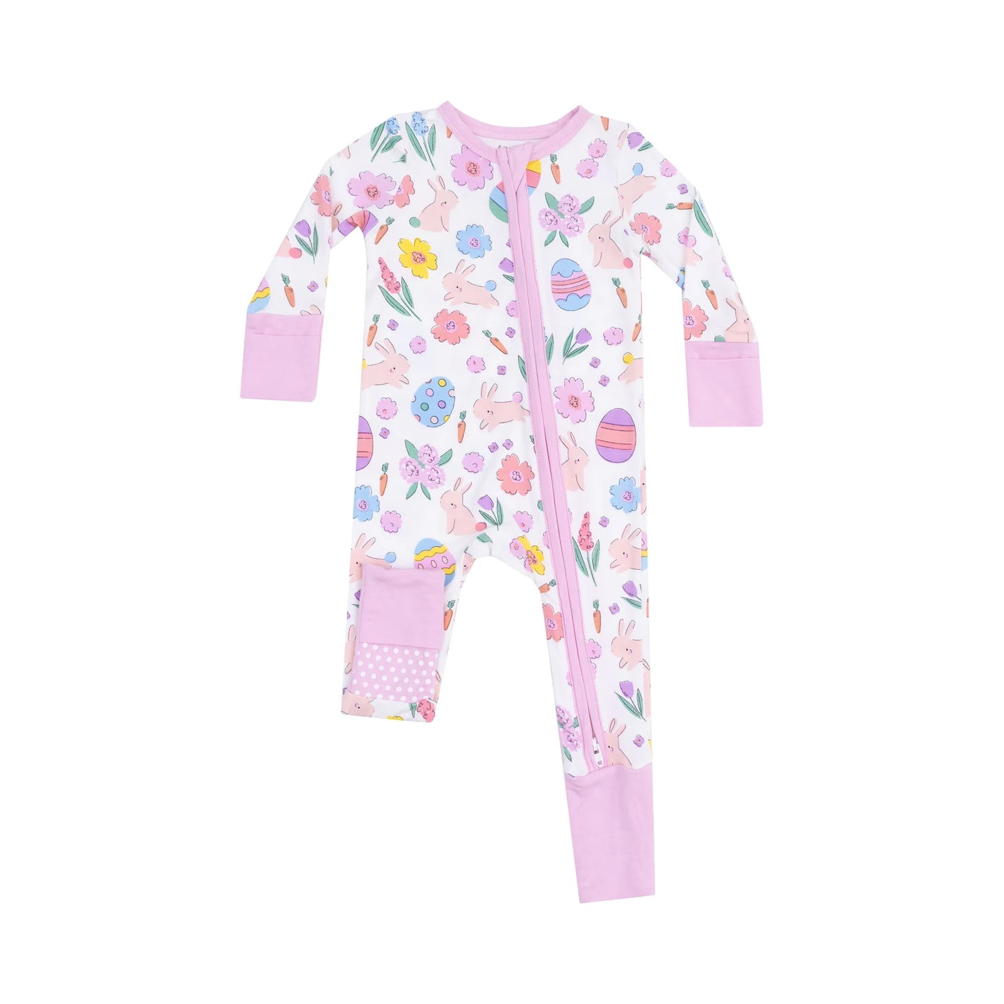 Angel Dear Easter Bunnies - Pink 2 Way Zipper Romper