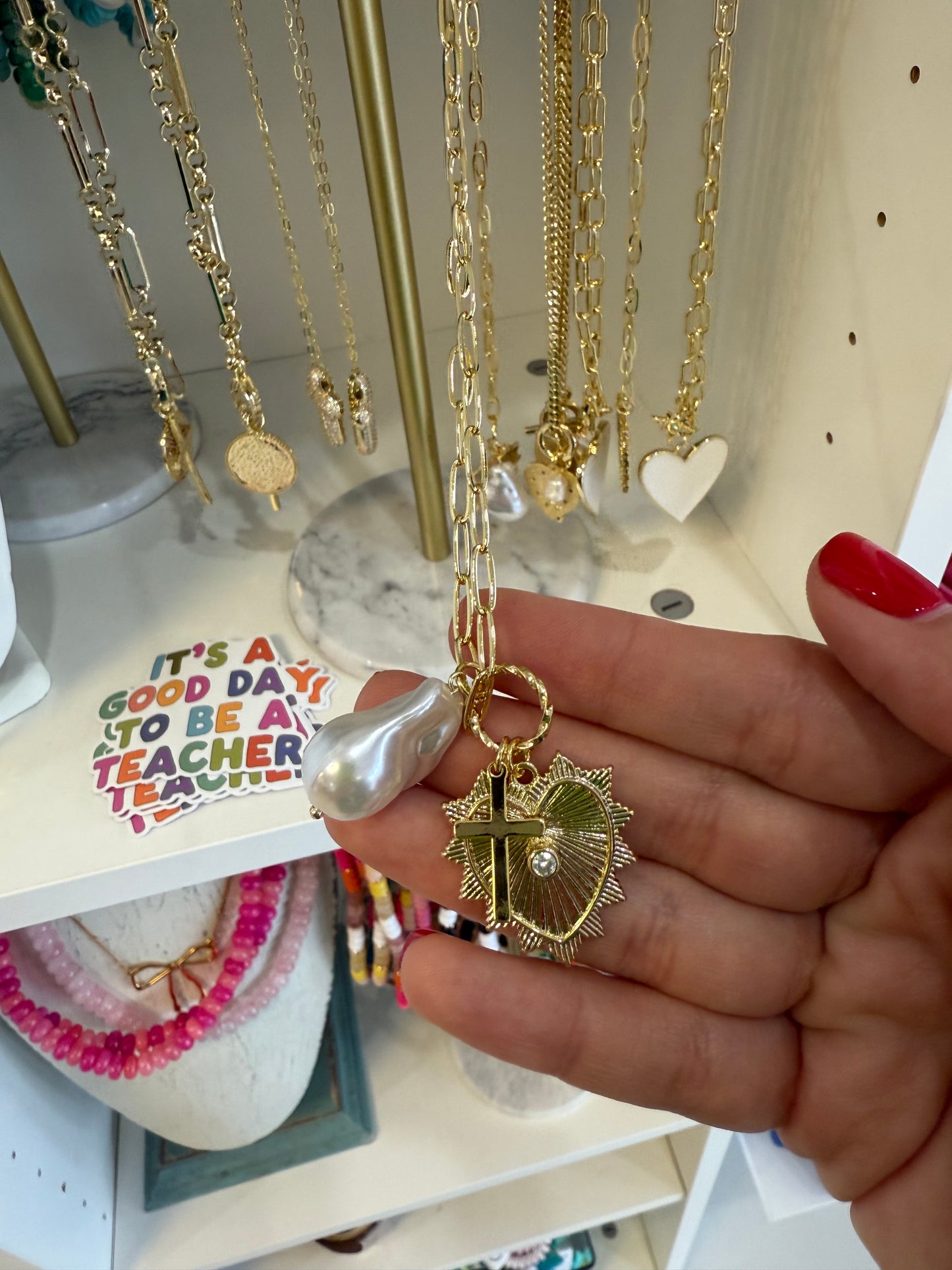 Heart/Pearl Necklace