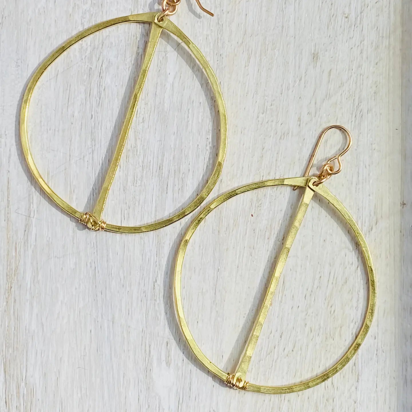 Brass Bar Hoop Earrings