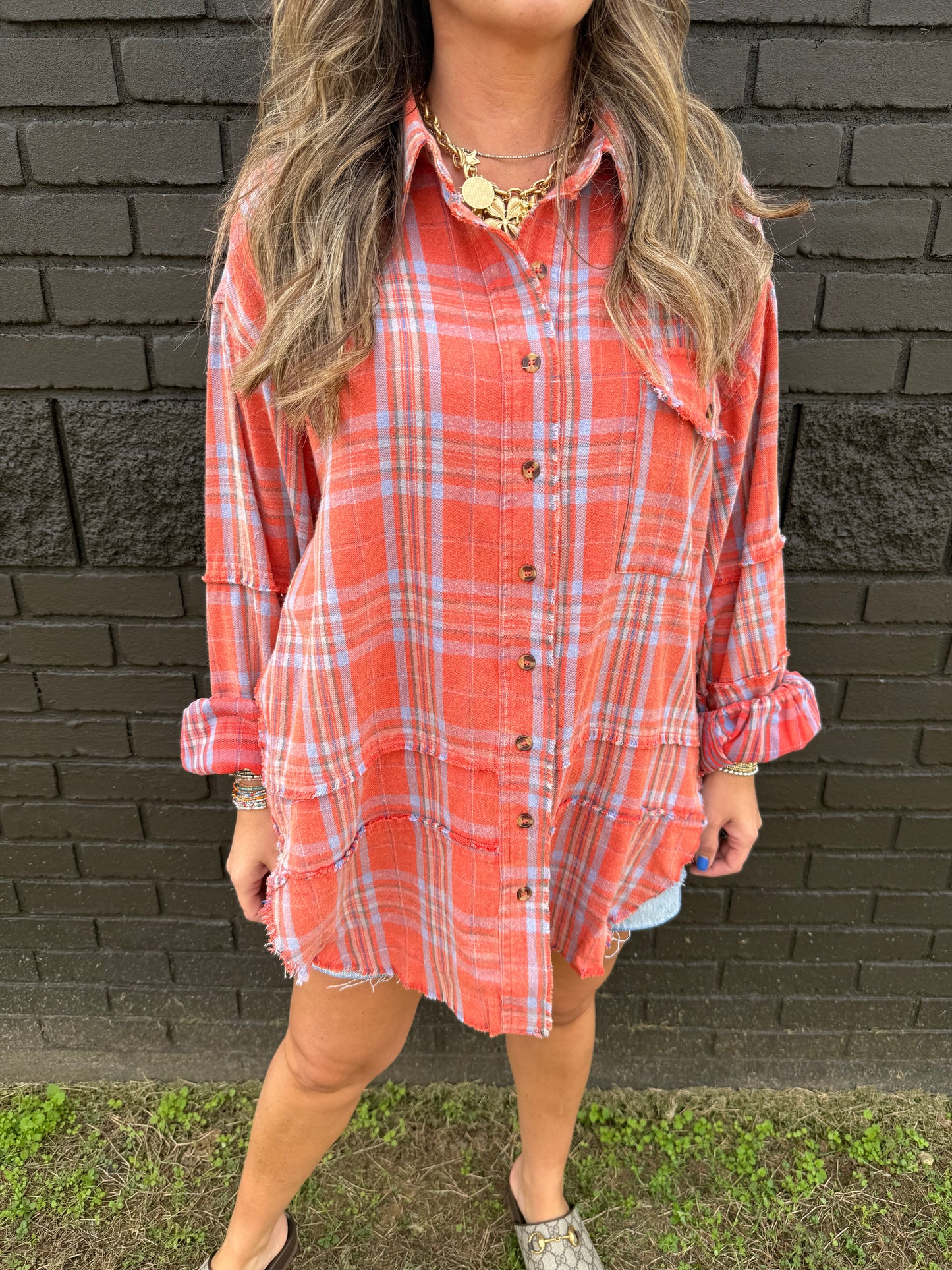 Poppy Plaid Shacket