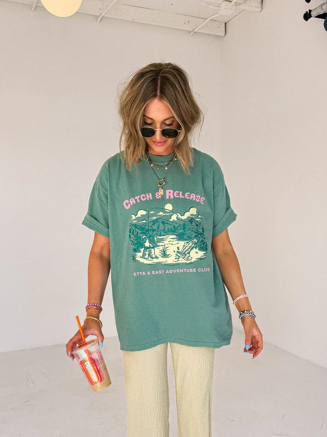 Catch and Release Green Tee