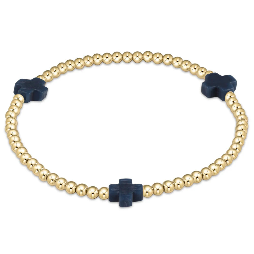 E Girl Signature Cross 3mm Navy