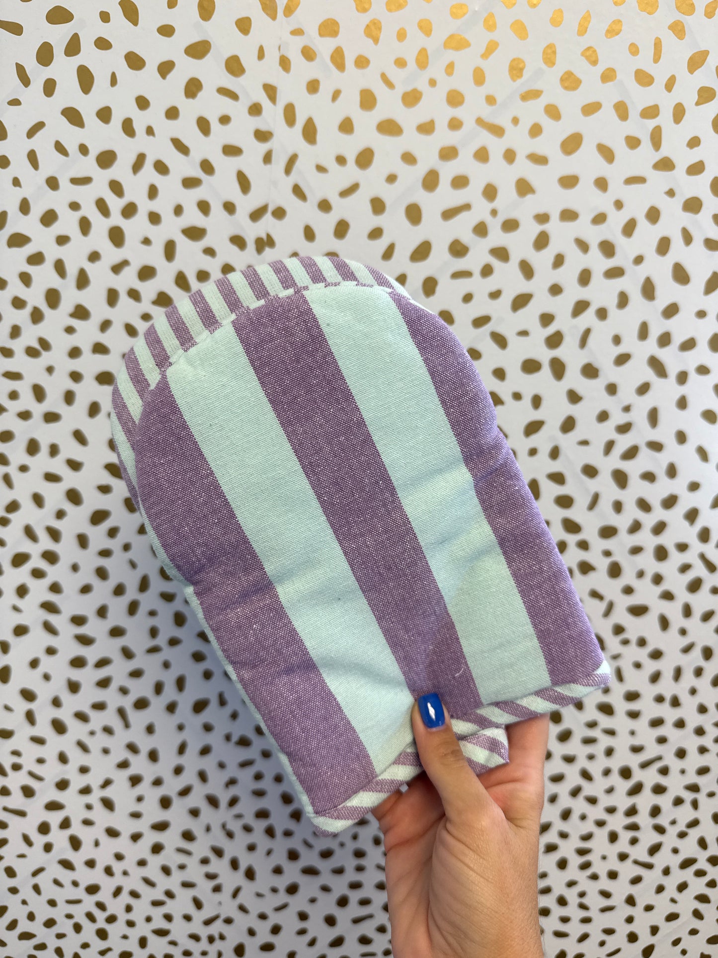 Striped Oven Mitt Purple
