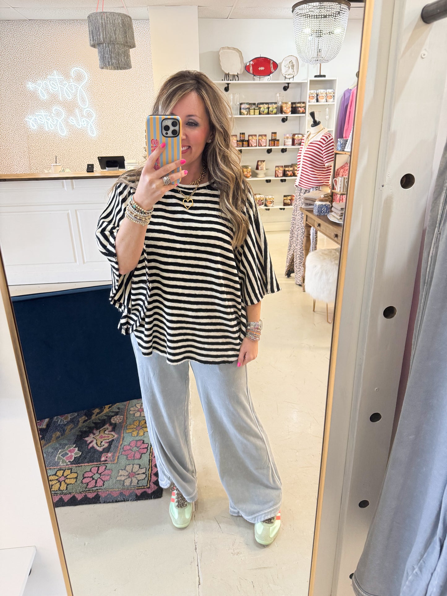 Kit Stripe Black Top