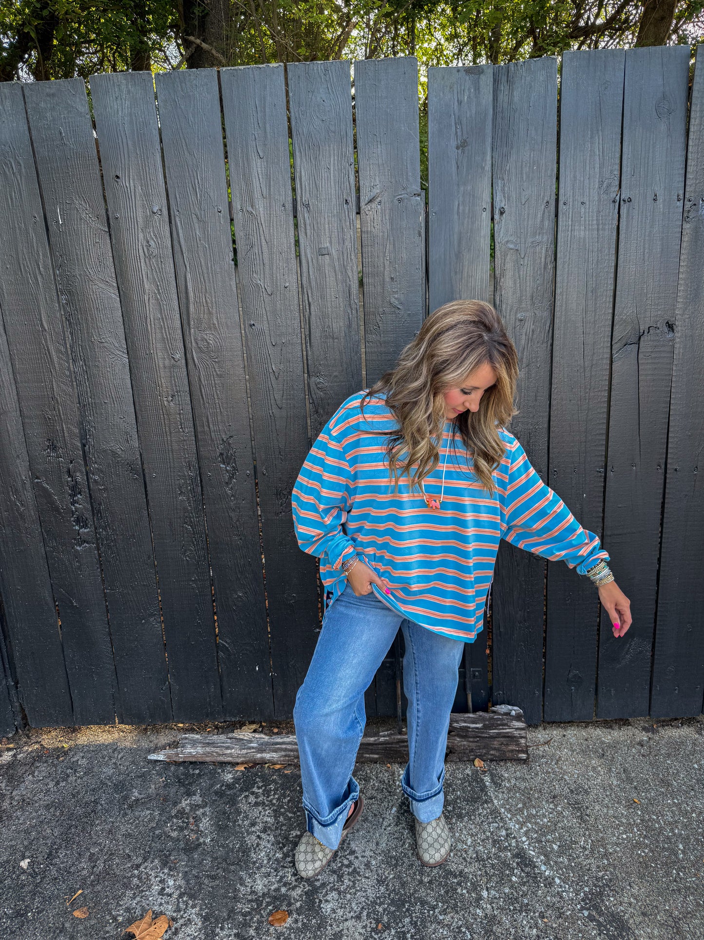Sunny Stripe Blue Top