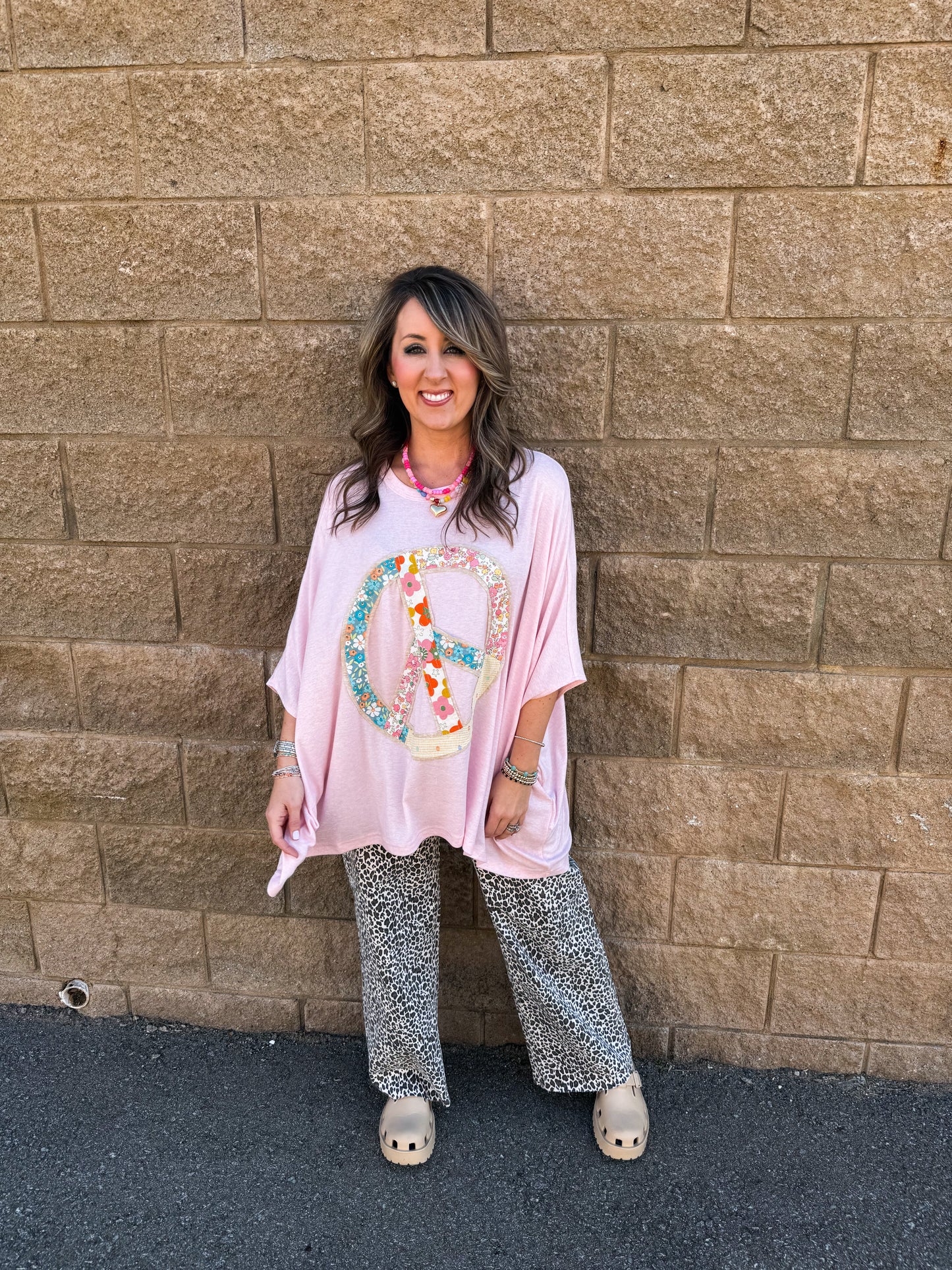 Kallie Pink Peace Top