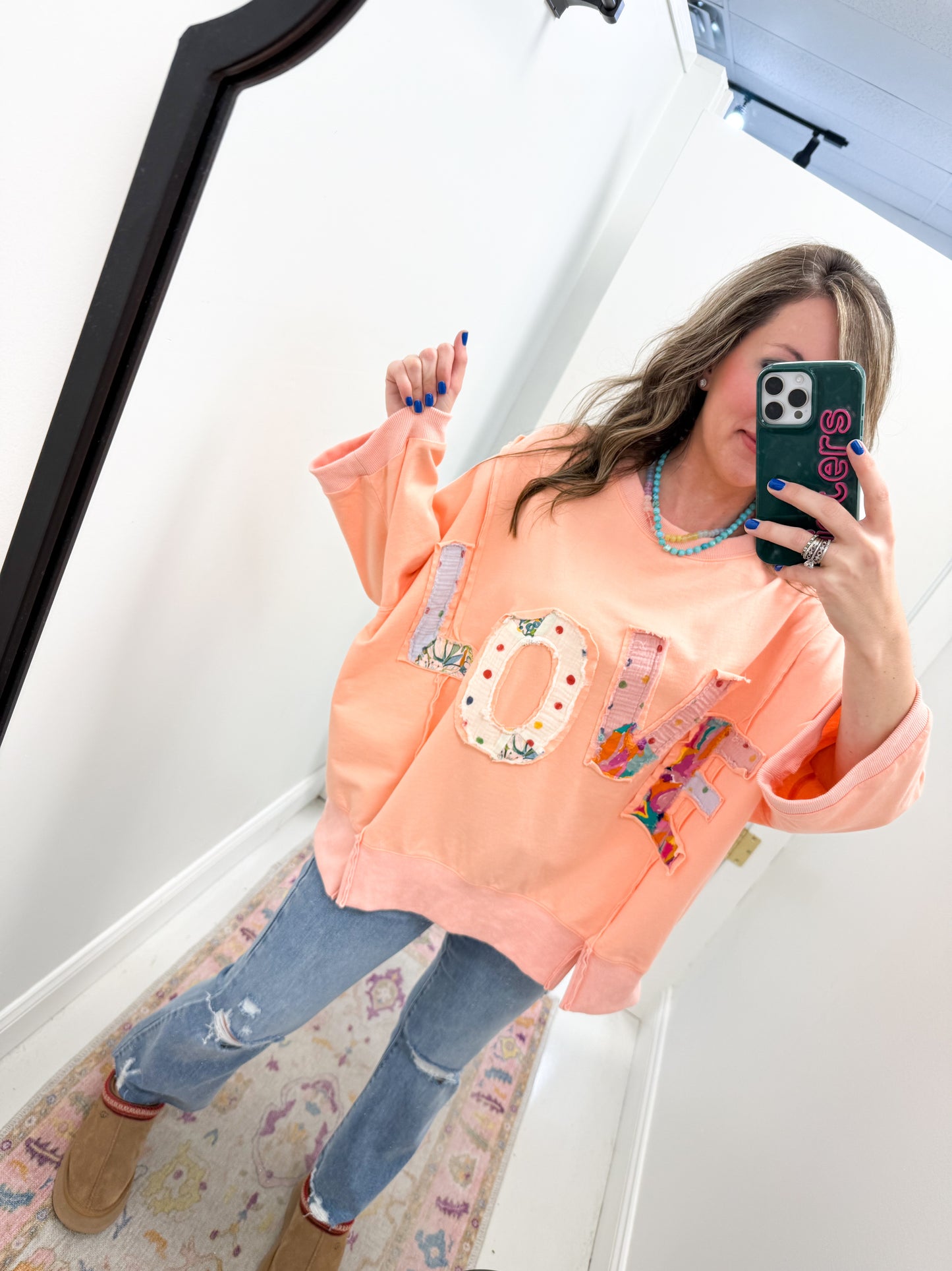 Love Patch Top Apricot