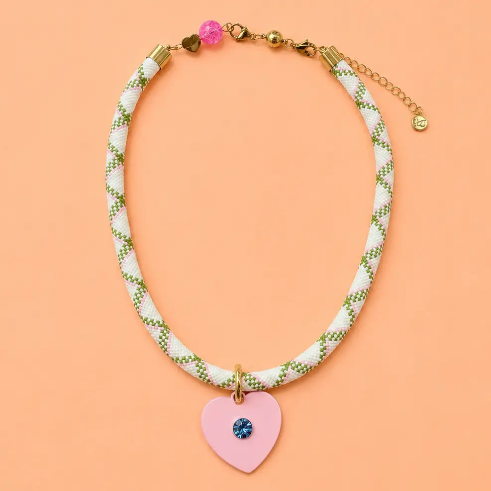 Blakely Pink Heart Necklace