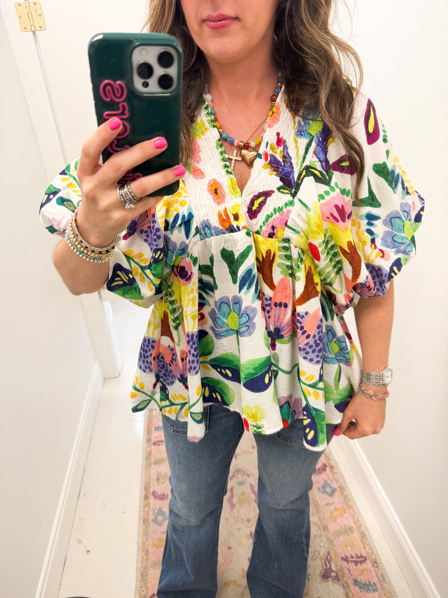 Lemon Lime Floral Top