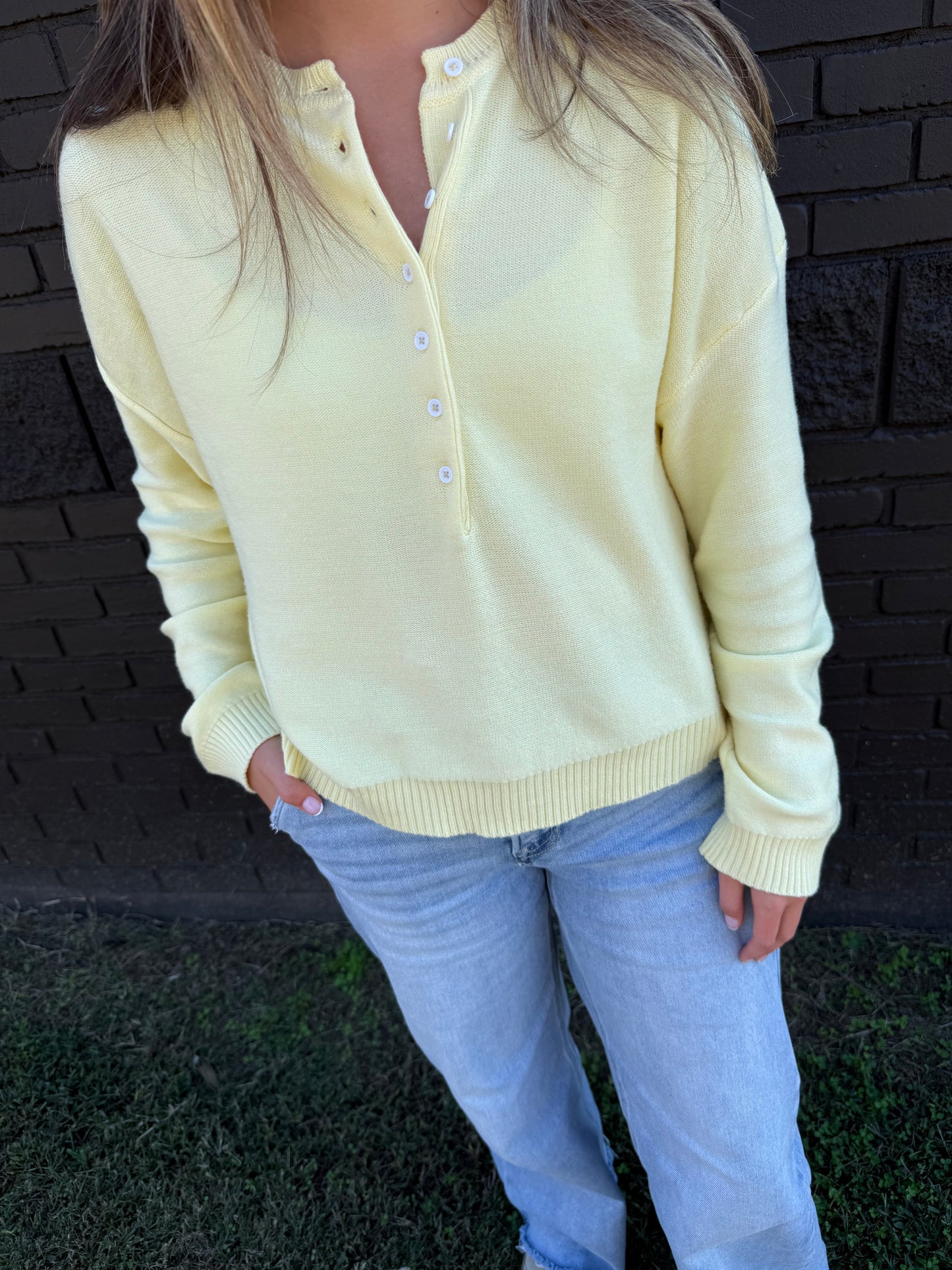 Punchy Yellow Henley Top