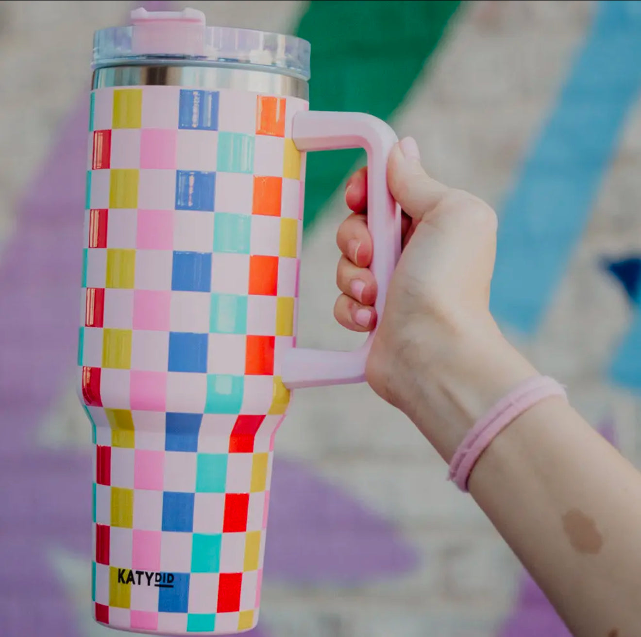 Multicolored Checked Tumbler