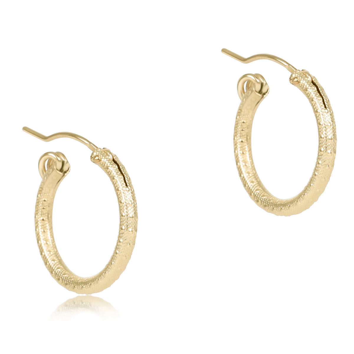 E Newton Round Gold 0.5” Hoop Textured