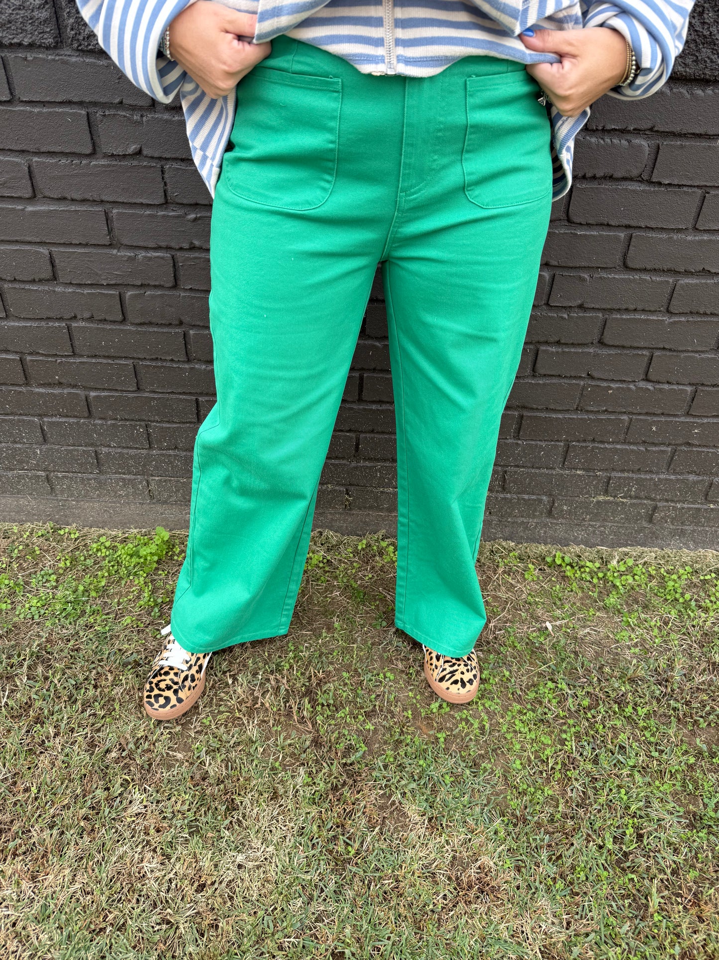Staci Pocket Green Pants
