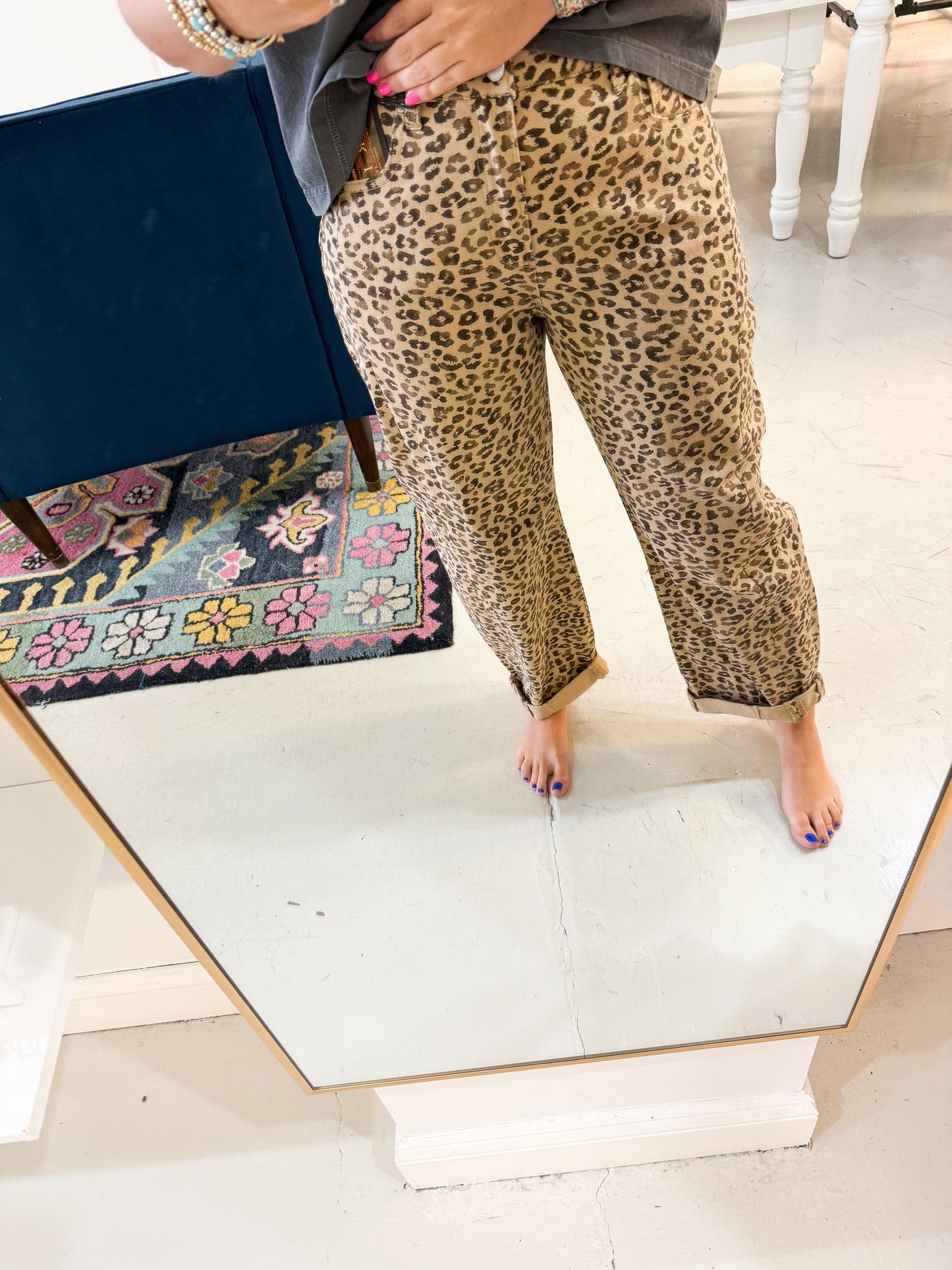 Carter Leopard Barrel Jeans