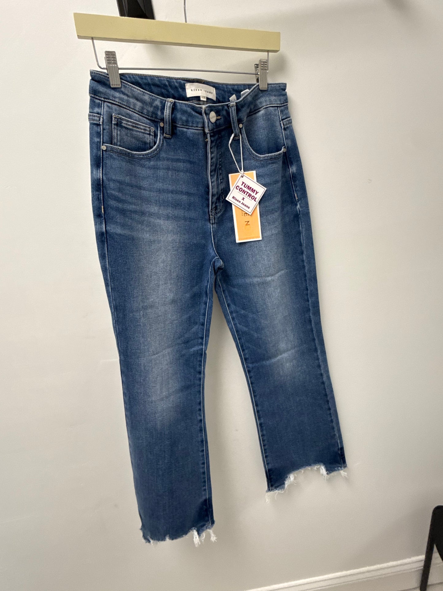 Briar High Rise Crop Flare Fray Hem Jean
