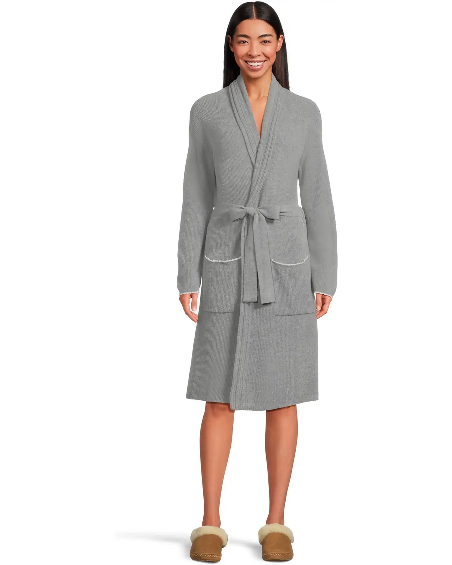 Barefoot Dreams Contrast Scallop Ribbed Robe