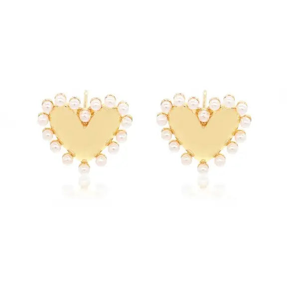 Heart Pearl Earrings