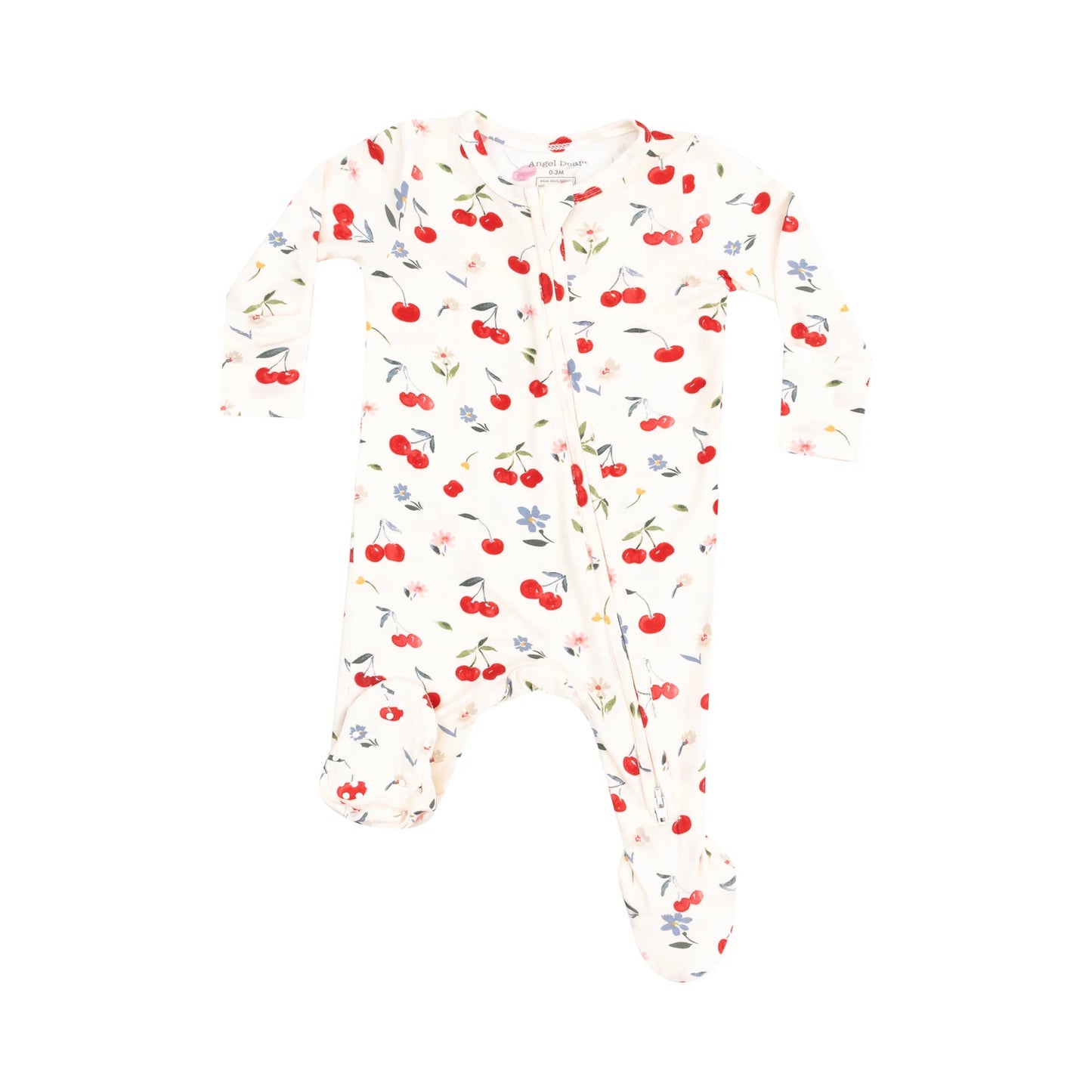 Angel Dear Watercolor Cherries - 2 Way Zipper Footie