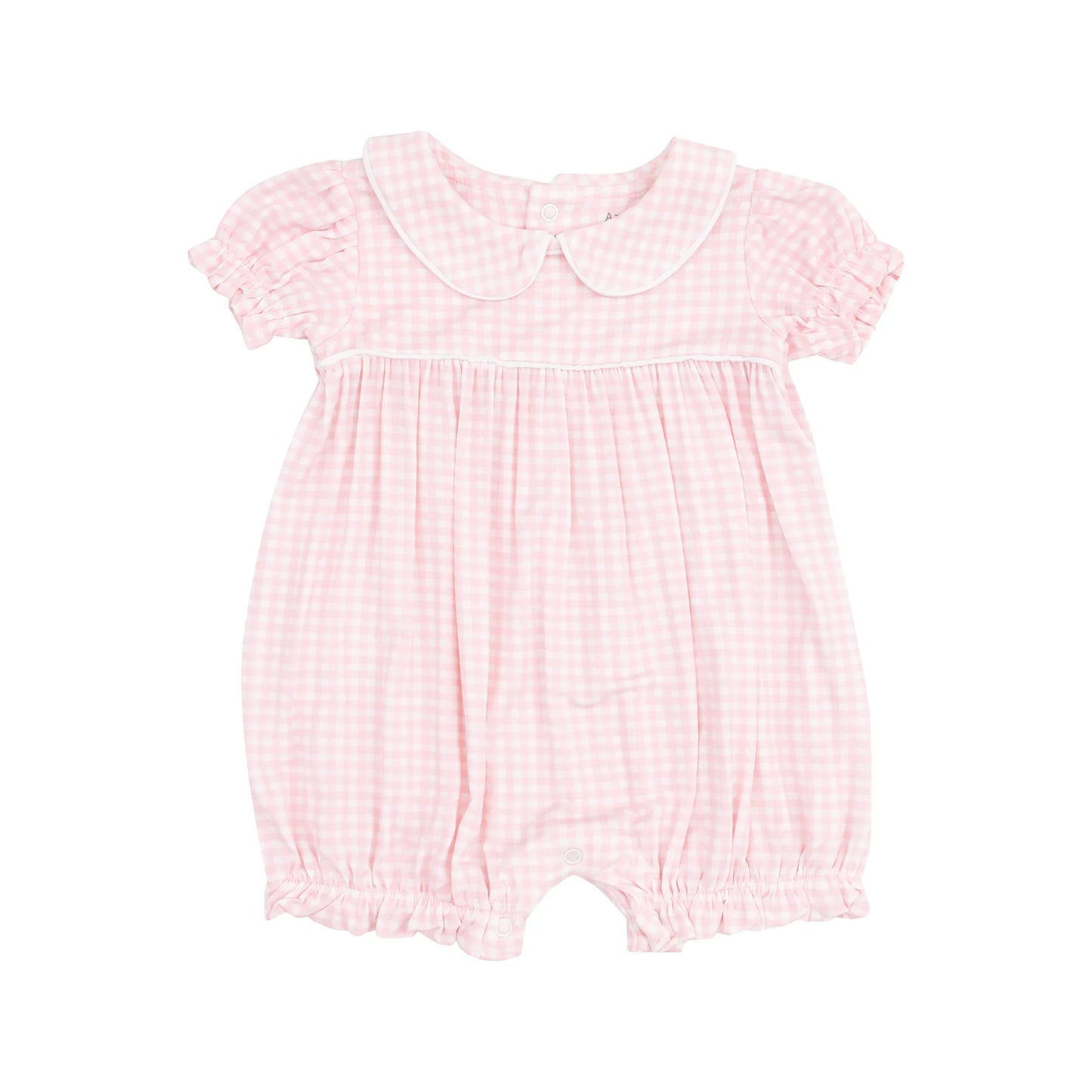 Angel Dear Mini Gingham - Pink Classic Puff Sleeve Baby Doll Bubble