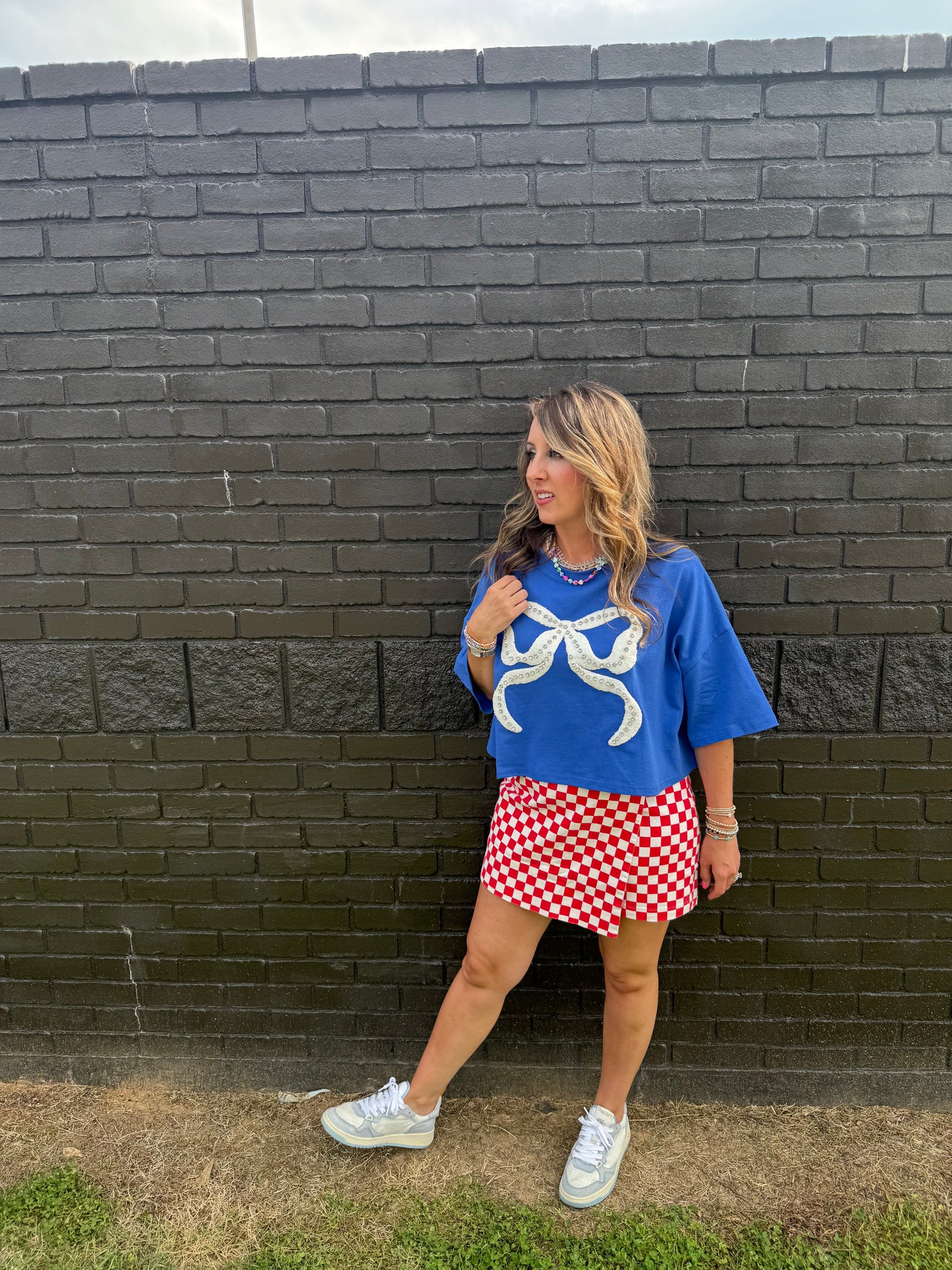 Betsy Bow Top Blue