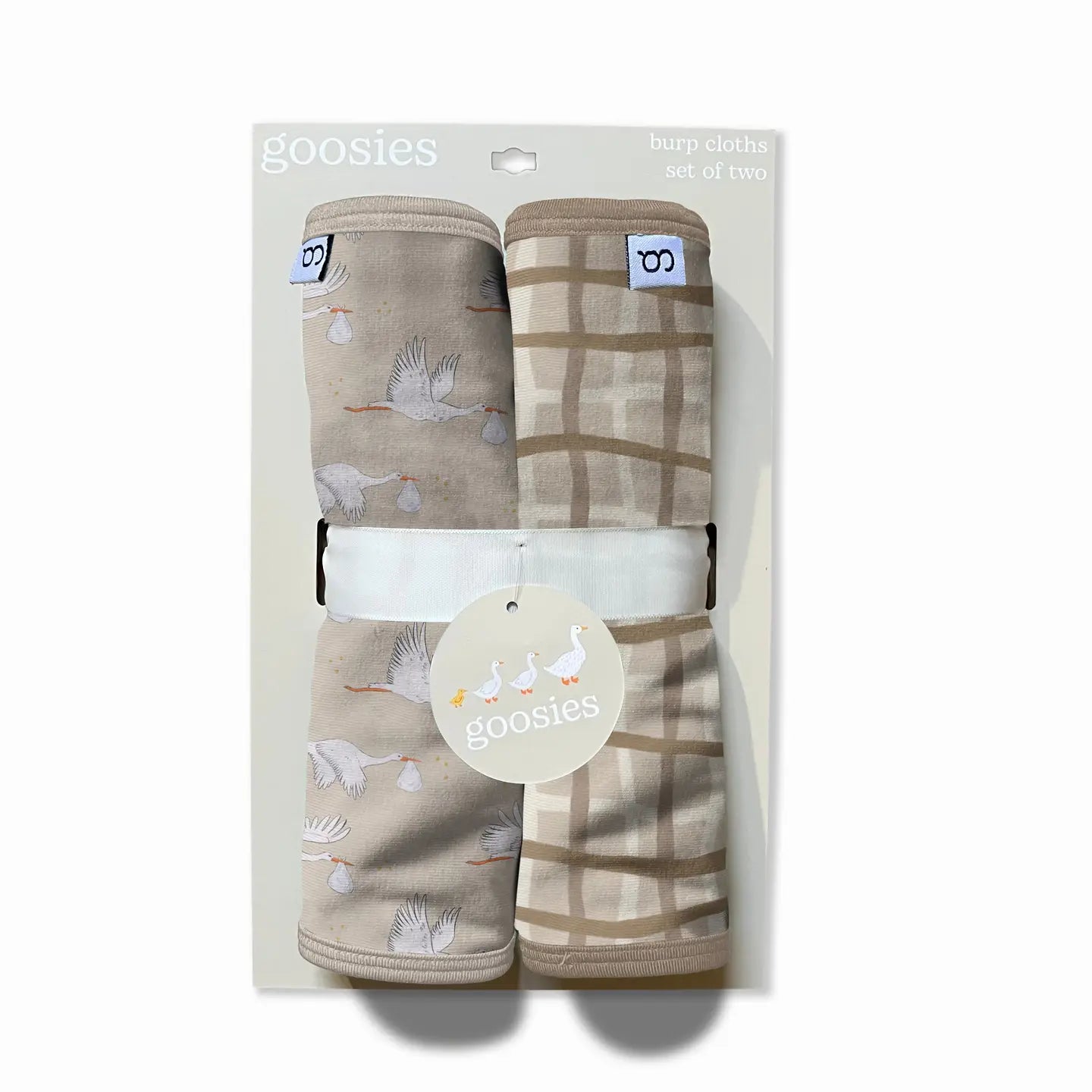 Goosies Neutral Stork Burp Cloths