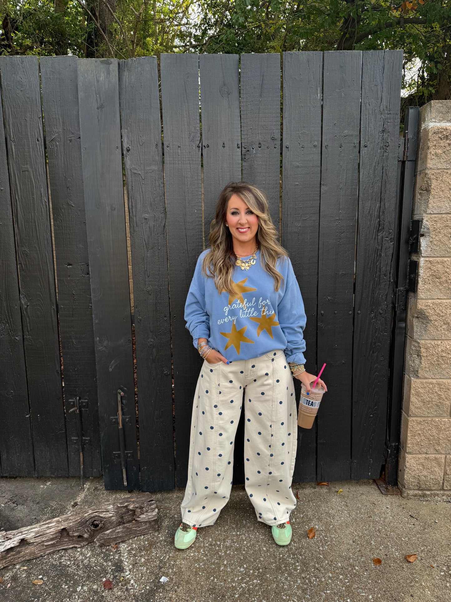 Polka Dot Dreams Navy Wide Leg Pants