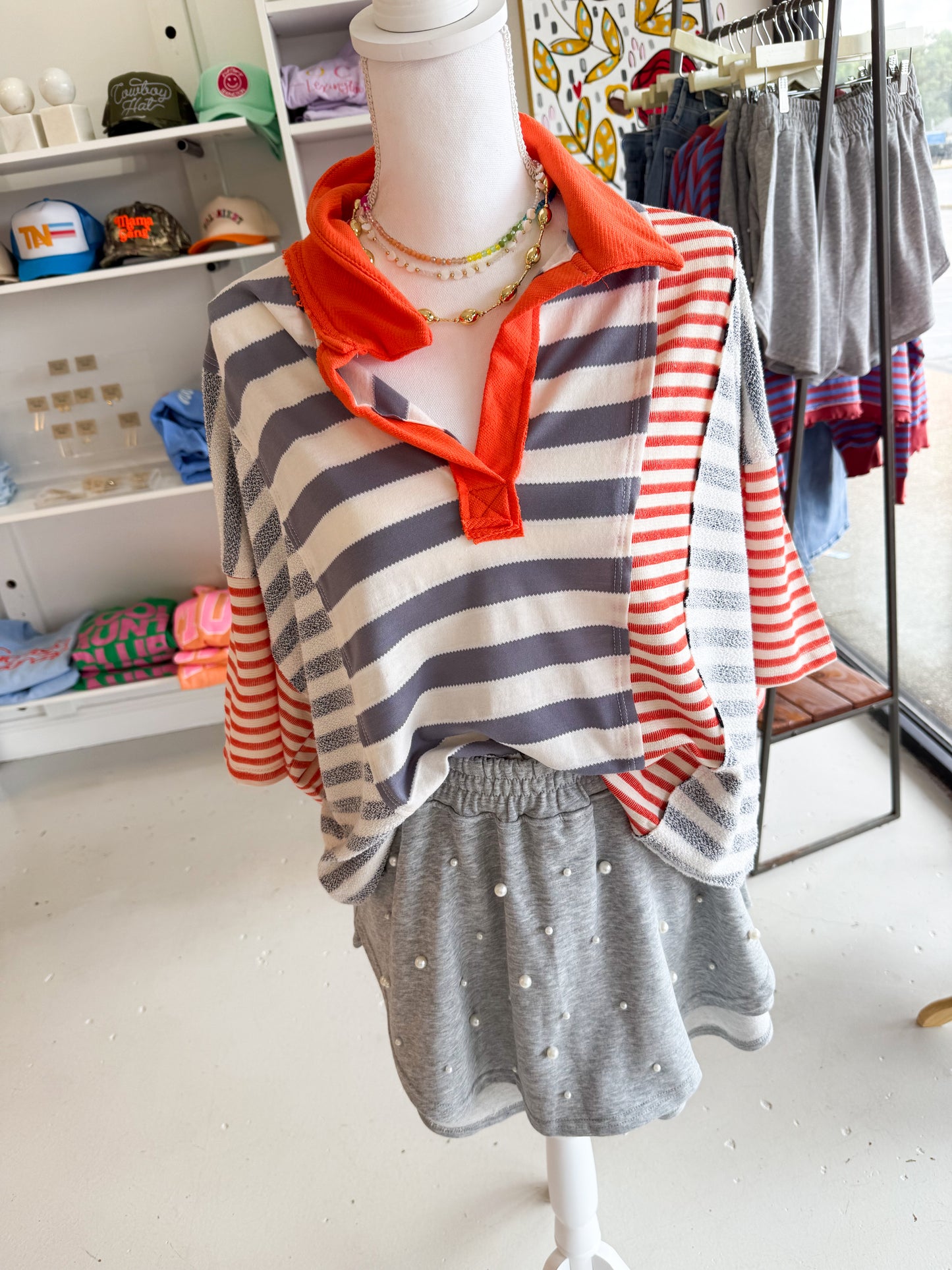Patched Orange Top