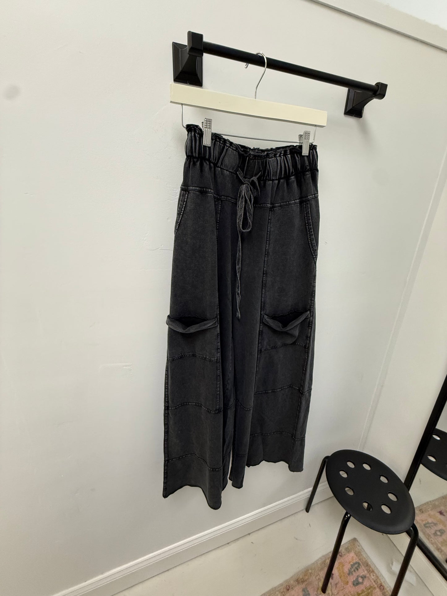 Willow Pocket Wide Leg Black