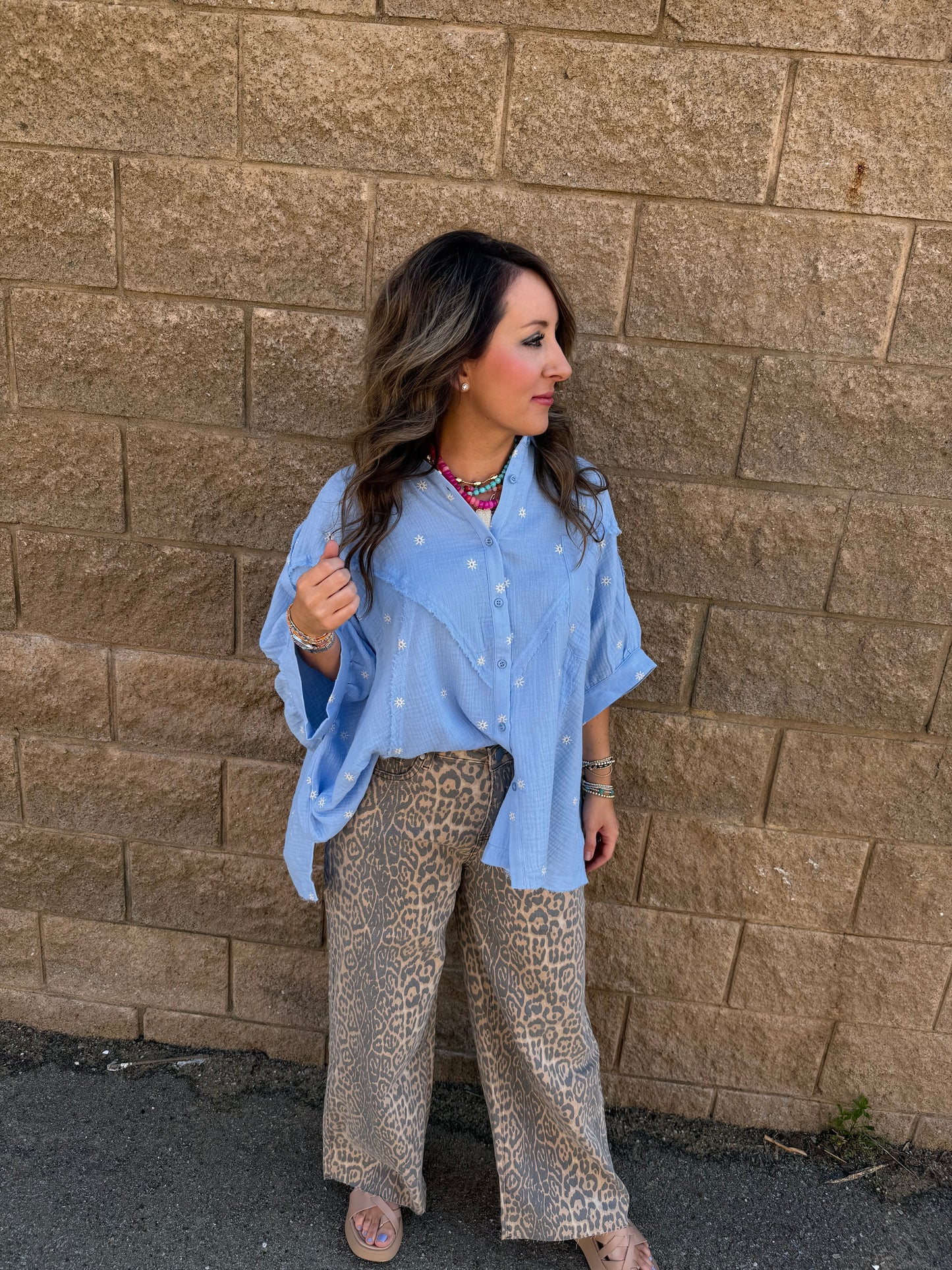 Calli Blue Dolman Top