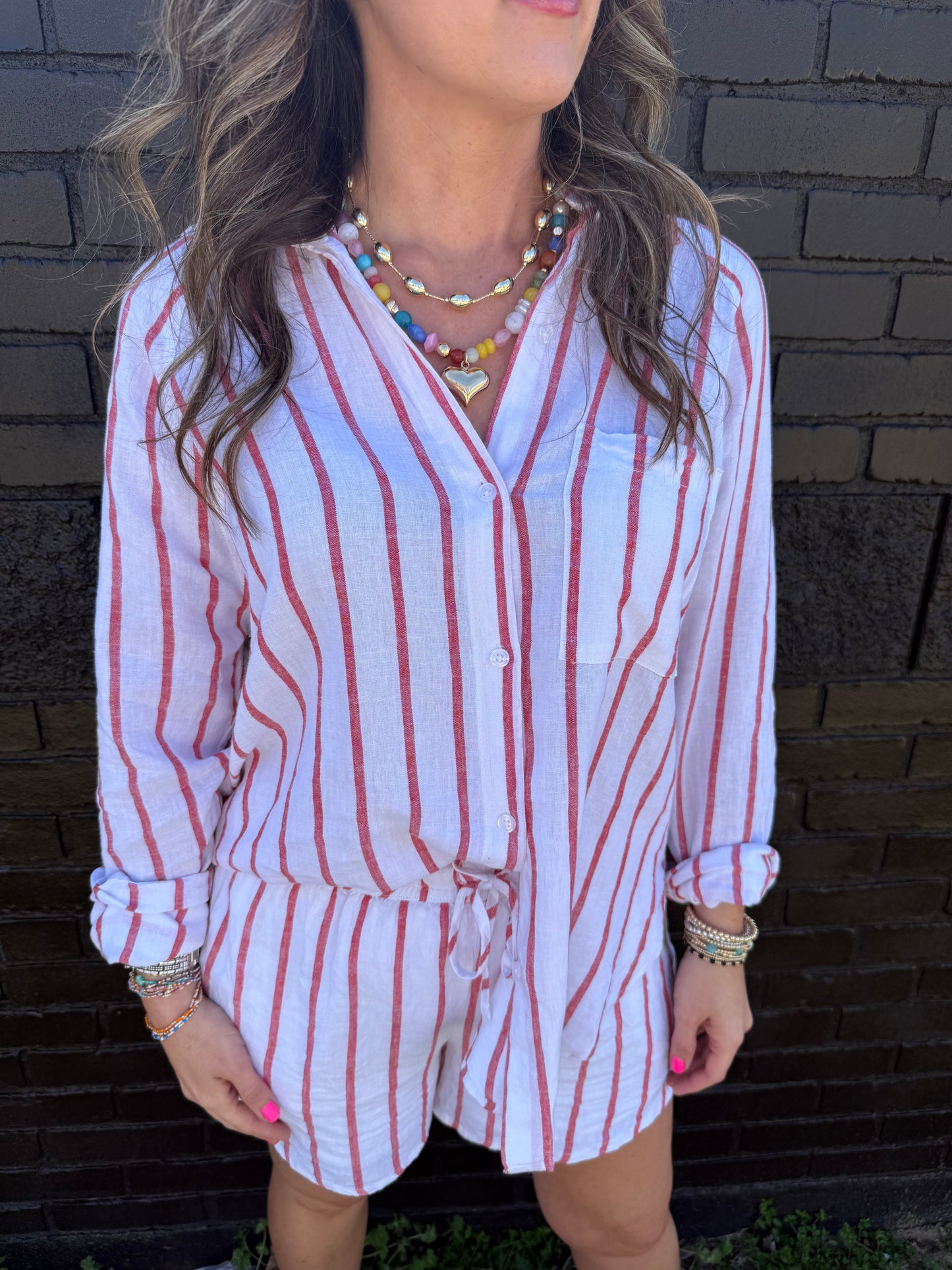 Z Supply The Perfect Line Top Cabana Red