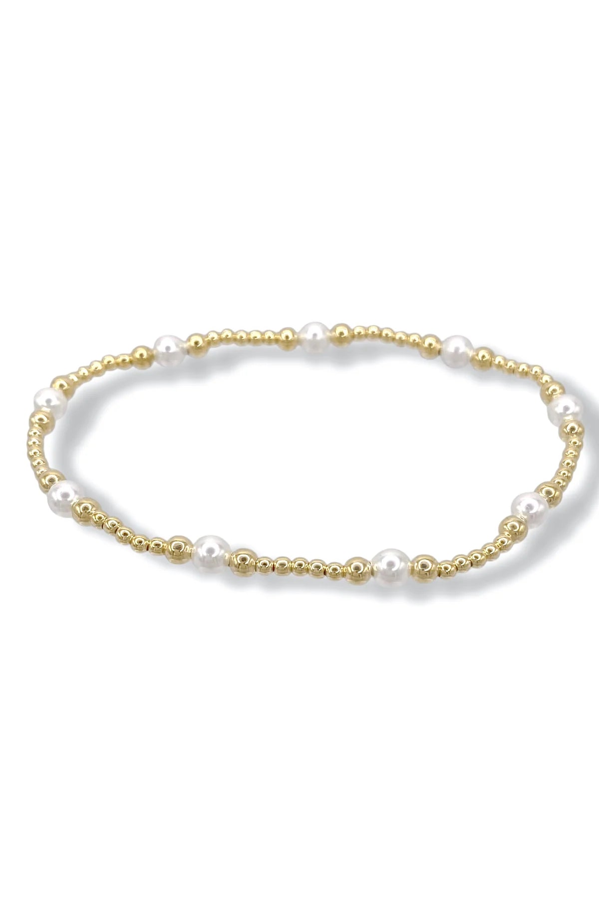 E Newton Classic Purpose Pattern 4mm Bead Bracelet Pearl