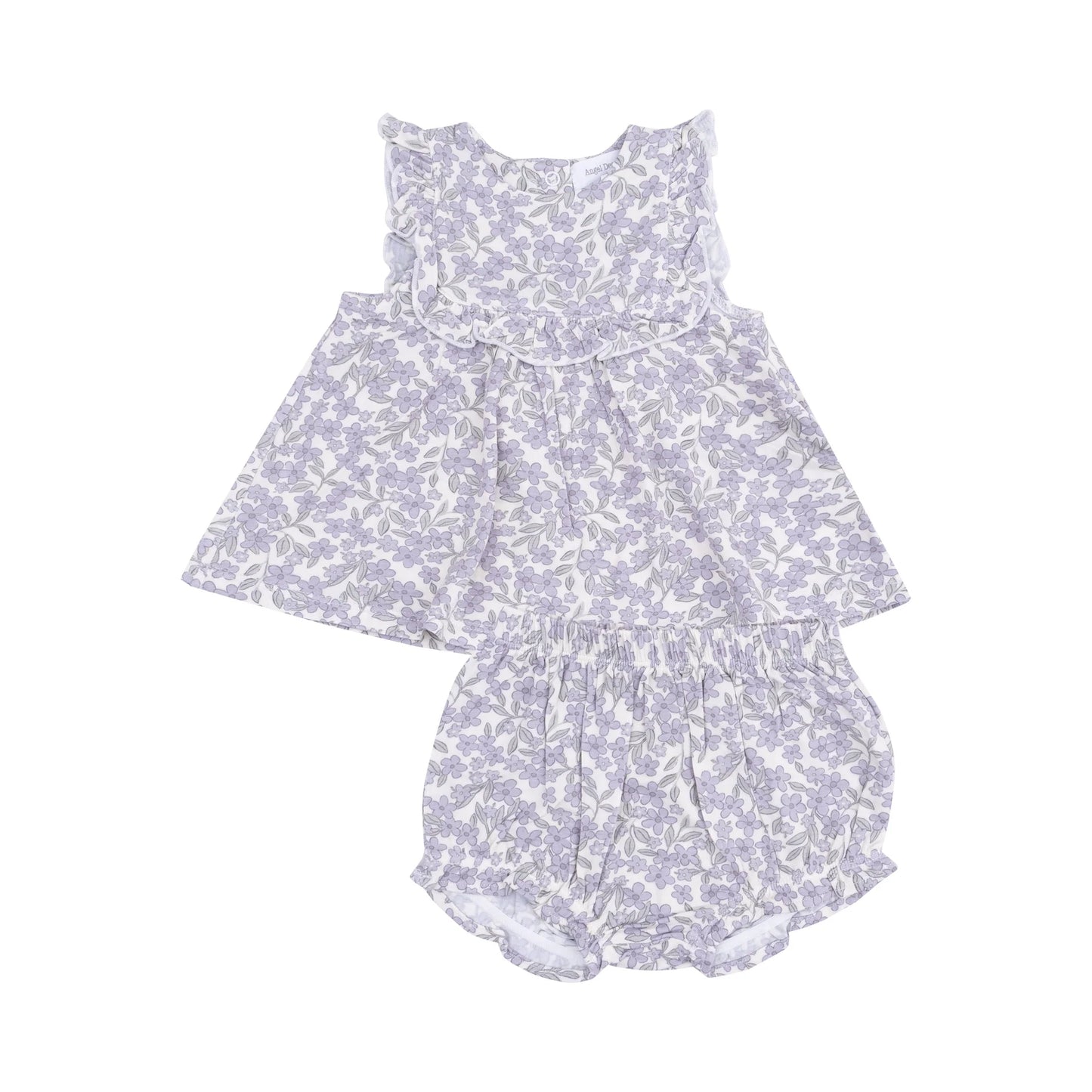 Angel Dear Forget Me Not Floral Ruffle Top & Bloomer
