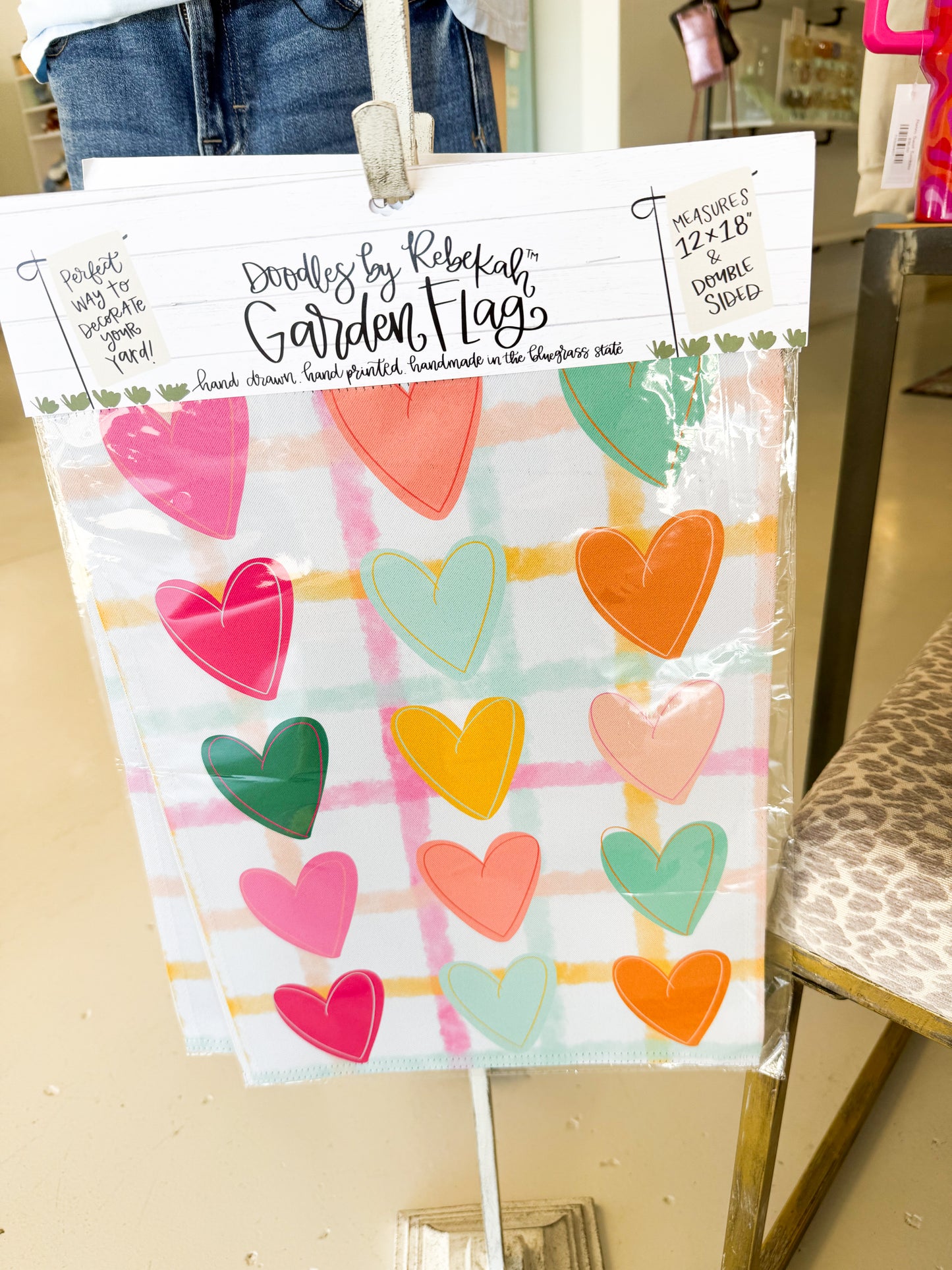 Gingham Hearts Flag