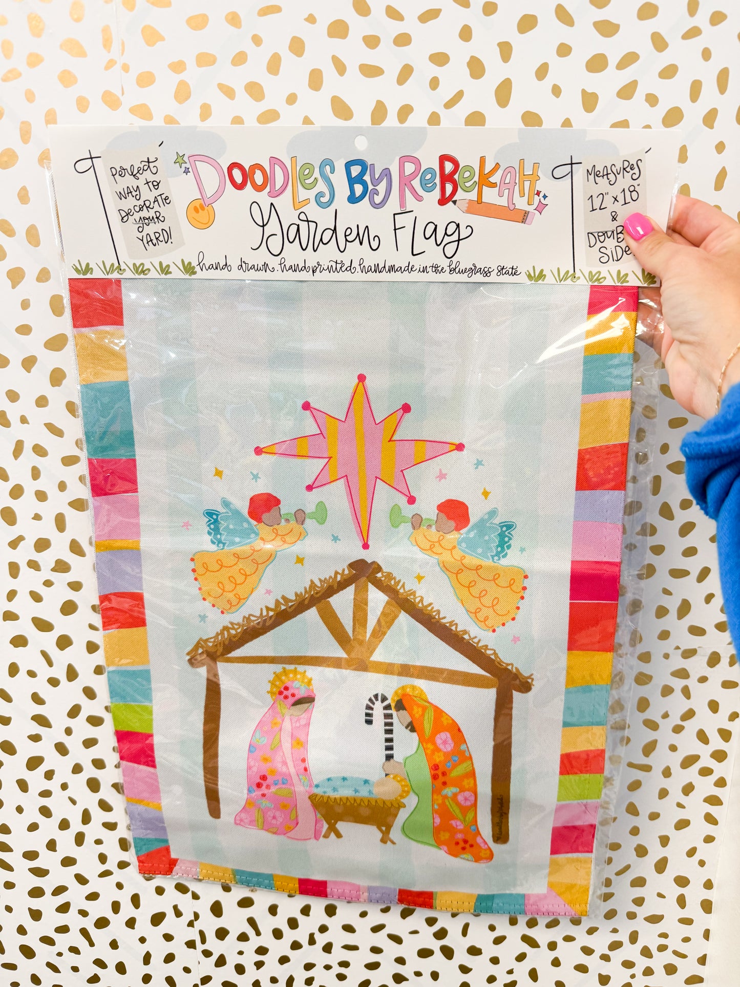 Whimsy Nativity Garden Flag