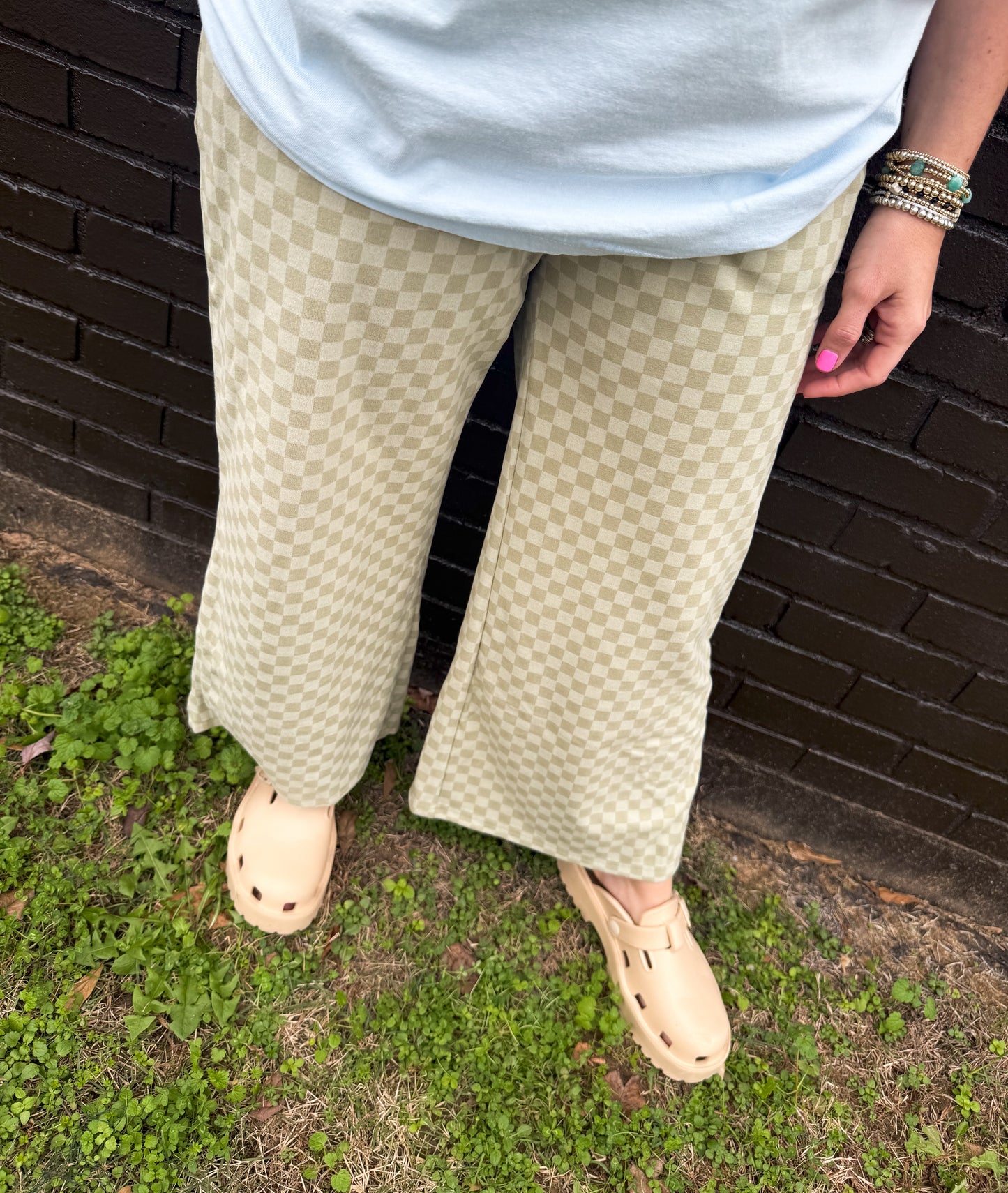 Checked Pants Sage