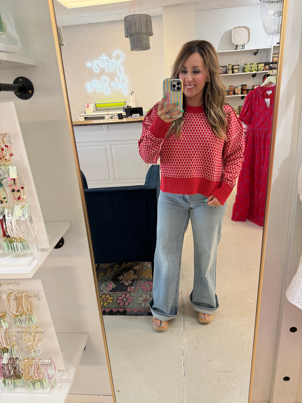 Darcy Dotted Red Sweater