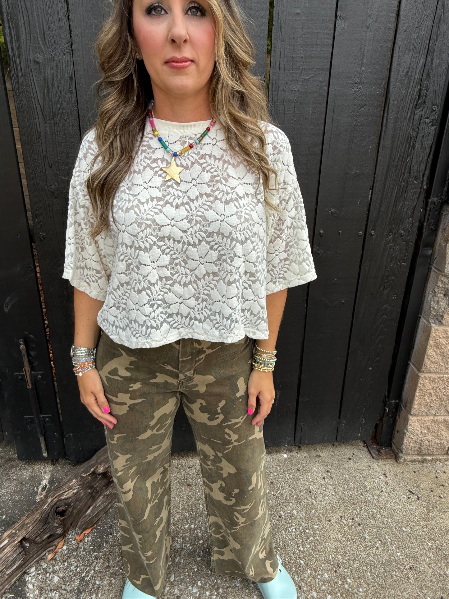 Quinn Lace Cream Top