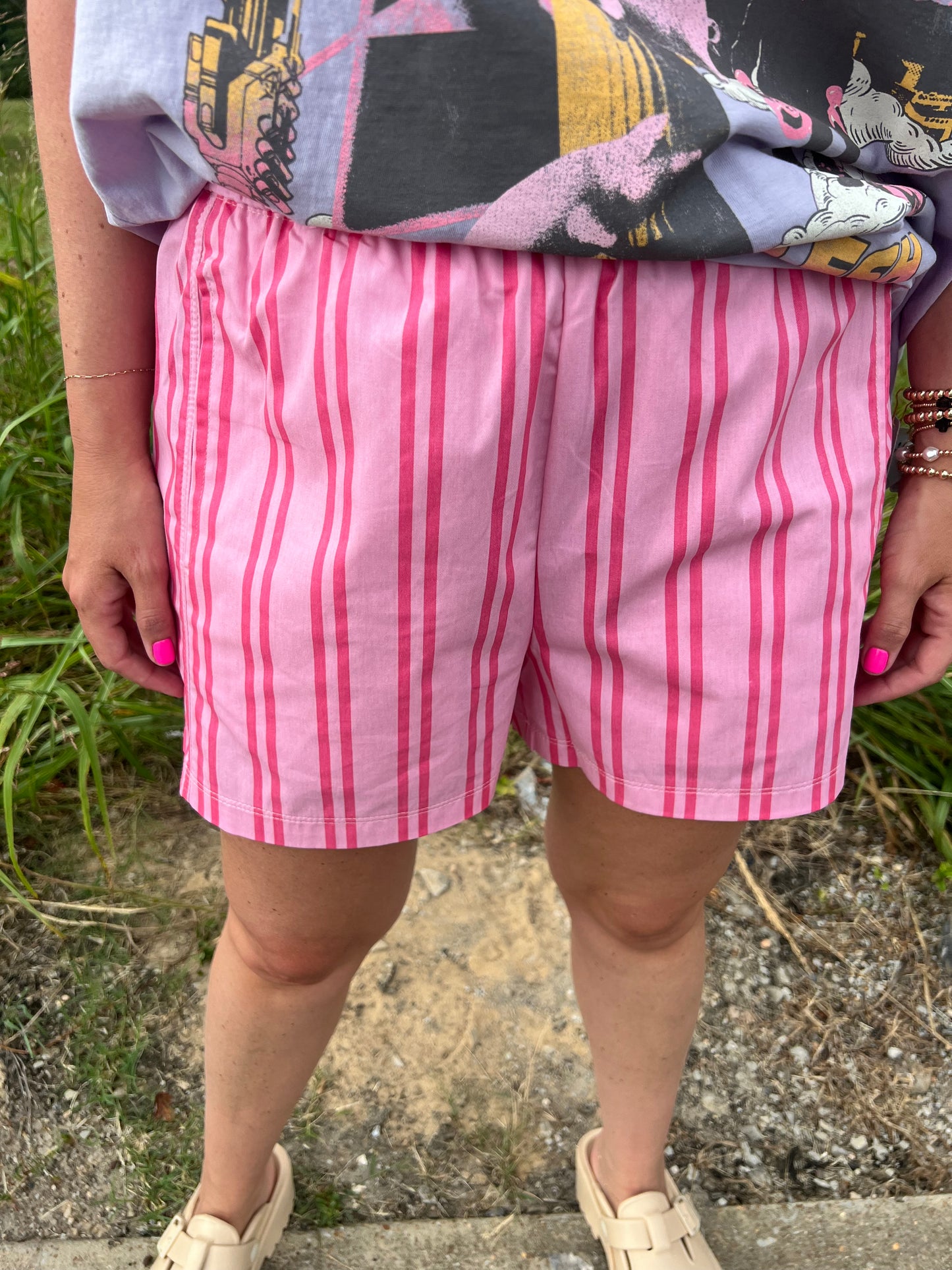 Stripe Boxer Shorts Pink