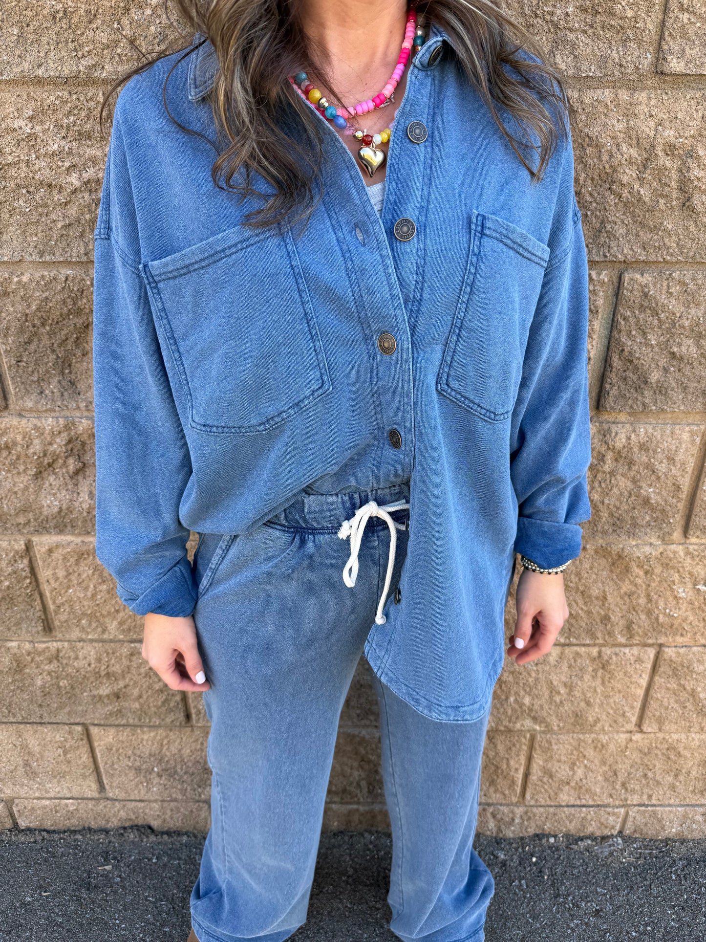 Z Supply All Day Knit Denim Jacket Indigo