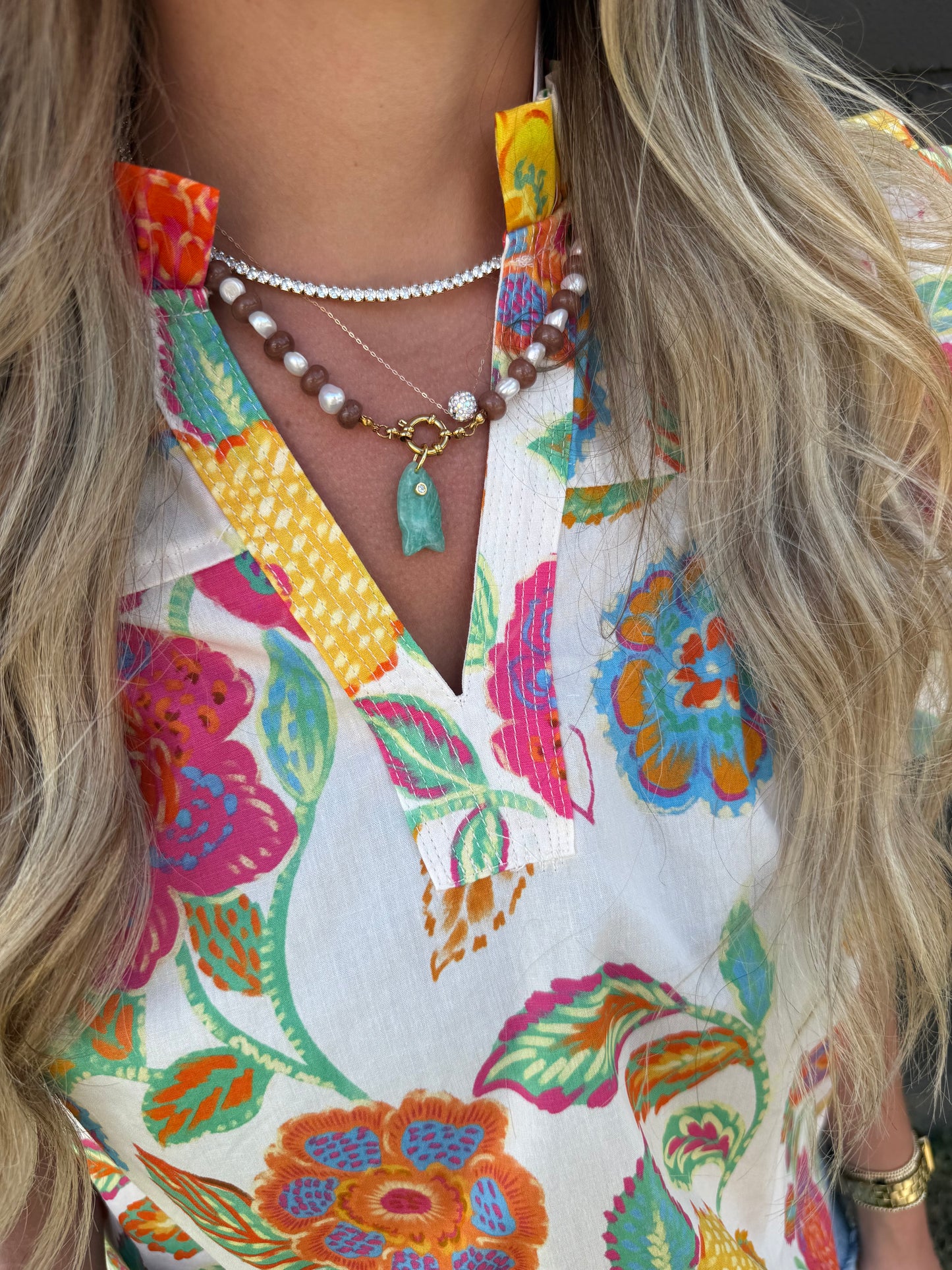 Gia Pearl Necklace w/ Fish