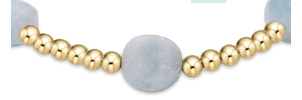 E Newton Admire Gold 3mm Bead Bracelet - Aquamarine