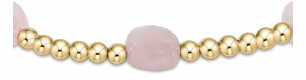 E Newton Admire Gold 3mm Bead Bracelet - Pink Opal